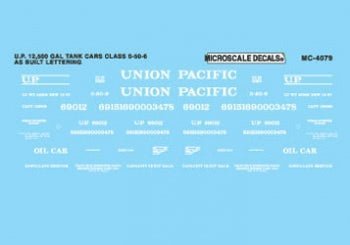 Microscale MC - 4079 HO, Tank Car, Union Pacific, 1937 - 1955 - House of Trains