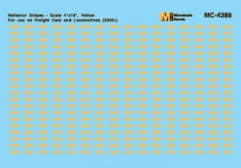 Microscale MC - 4389 HO, Data, Reflector Stripes, 4" x 18", Freight Cars and Locomotives, 2005+ - House of Trains