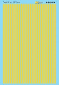 Microscale PS-6-1/8, Striping, 1/8", Yellow - House of Trains