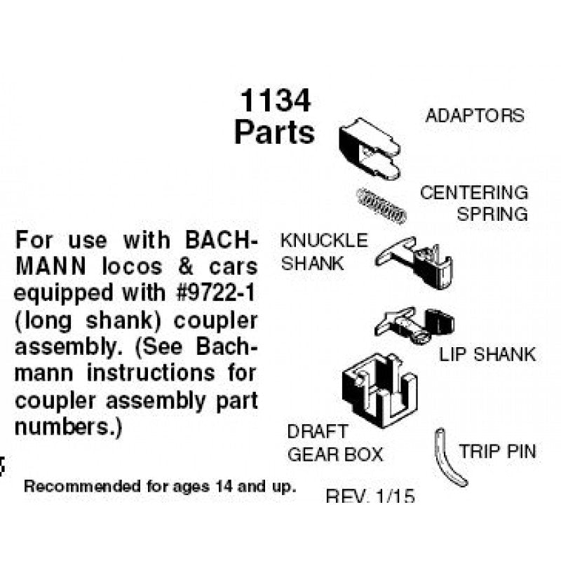 MTL 001 33 031 N (1134) Long Shank Coupler Assemblies with Adaptors - House of Trains