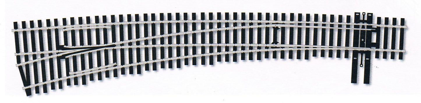 Peco SL - E8377 HO, Code 83, Electrofrog, Curved, Number 7 Left Hand Turnout - House of Trains