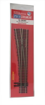 Peco SL - U8362 HO, C83 Unifrogfrog 6 Left Hand Turnout - House of Trains