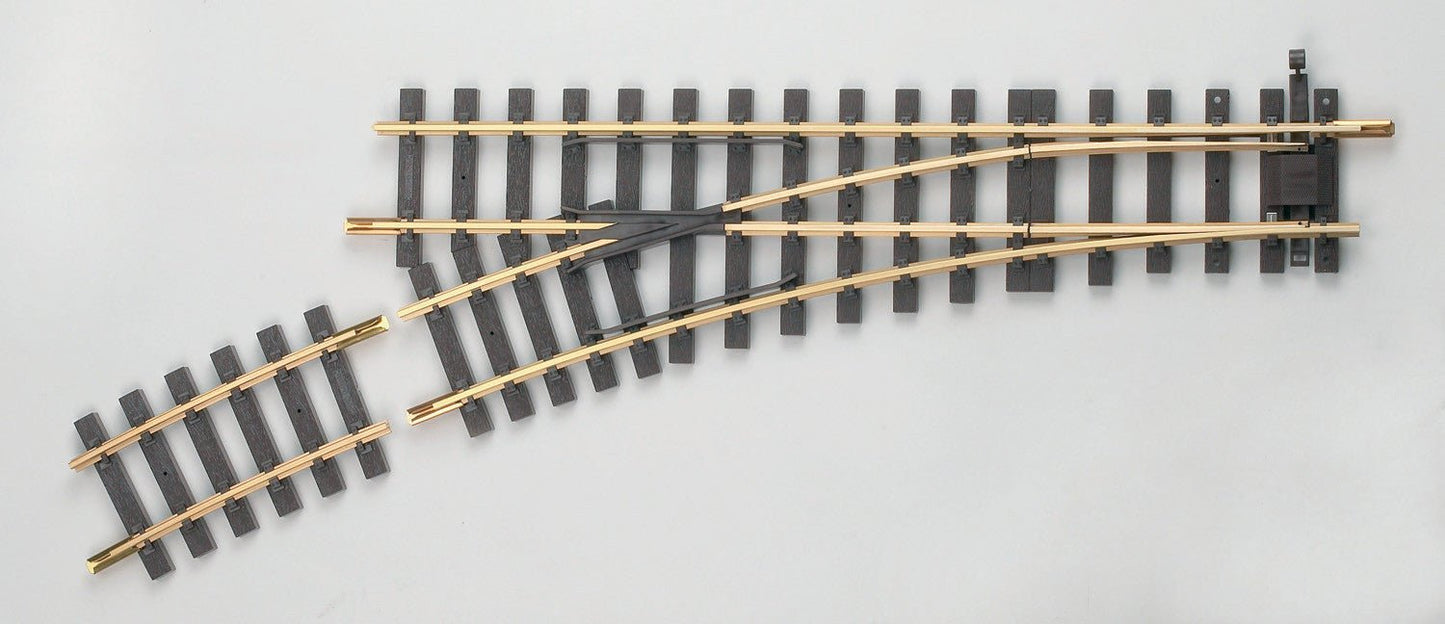 PIKO 35222 G Scale Manual Switch Left Hand 22.5 Degree and Curved Rail G - R5 7.5 degree - House of Trains