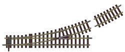 PIKO 35226 G Scale Manual Switch Left Hand 22.5 Degree and Curved Rail G - R7 7.5 degree - House of Trains
