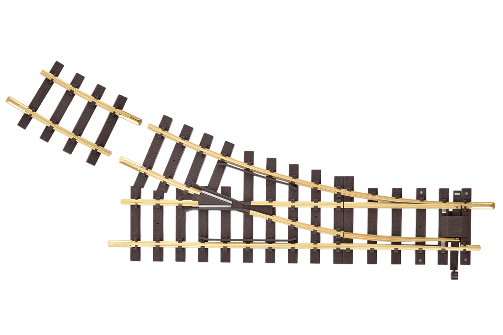 PIKO 35229 G, Manual Switch Right Hand 22.5 Degree and Curved Rail G - R3 7.5 degree - House of Trains