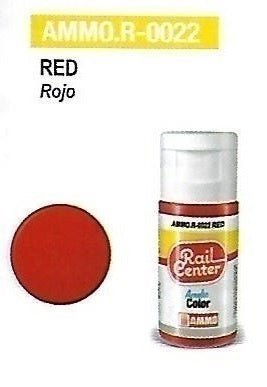 Rail Center Paint R - 0022, Red, 15ml bottle, Acrylic Paint - House of Trains