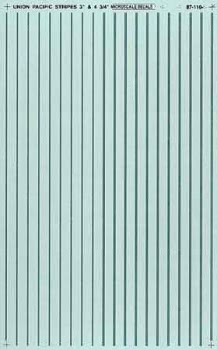 Microscale 91104 HO, Striping, 3" and 4¾" Widths, Silver