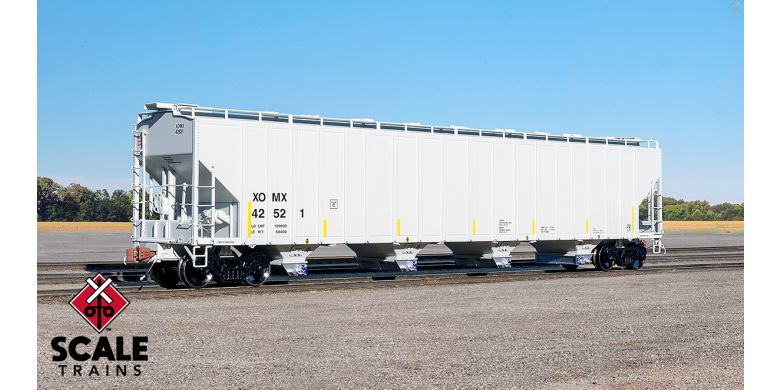 Scale Trains 33692 HO, Rivet Counter, PS - 2 5820cf Covered Hopper, Exxon - Mobil, XOMX, 44178 - House of Trains