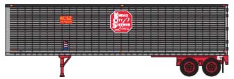 Trainworx 40268 - 02 N, 40' Corrugated Van Trailer, KCSZ, 205060 - House of Trains