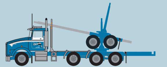 Trainworx 58002 N, Kenworth T800, Legends of the Road, Gene Whitaker, Blue - House of Trains