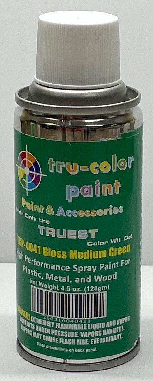 Tru Color TCP - 4041 Gloss Medium Green, Spray Can, 4.5 ounce, Plastic, Metal and Wood - House of Trains