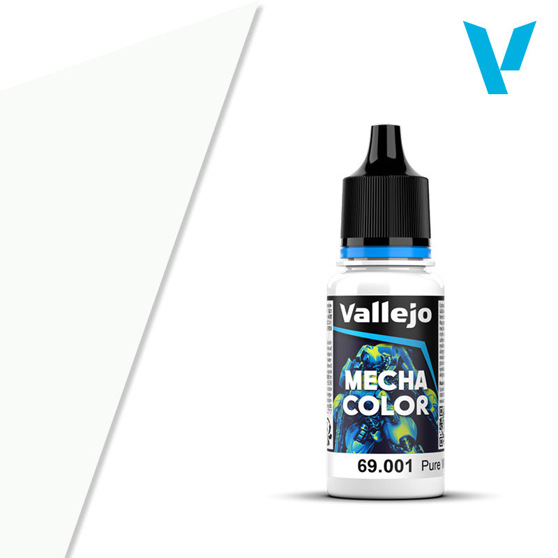 Vallejo 69.001 Mecha Color, Pure White Paint, 0.6 fl oz, 18ml.