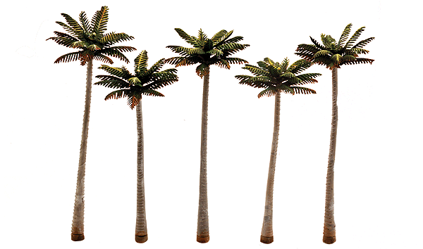 Woodland Scenics TR3598 Palm Trees, 4-3/4" - 5-1/4" (5 trees)