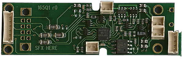 Digitrax DH165Q1 HO Decoder for Sound Bug, 6FX3 Functions, 1 Amp/2 Amp