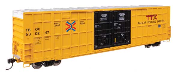 Walthers 910-3119 HO, Mainline, 60' High Cube Plate F Horizontal Post Boxcar, TTX, TBOX 630247 - House of Trains