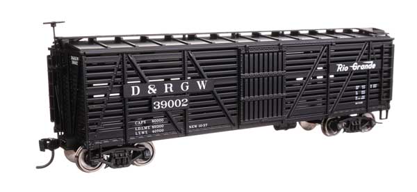 Walthers 910 - 41455 HO, 40' Wood Stock Car, DRGW, 39002 - House of Trains