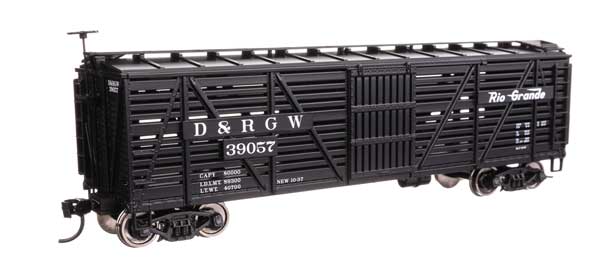 Walthers 910 - 41458 HO, 40' Wood Stock Car, DRGW, 39057 - House of Trains