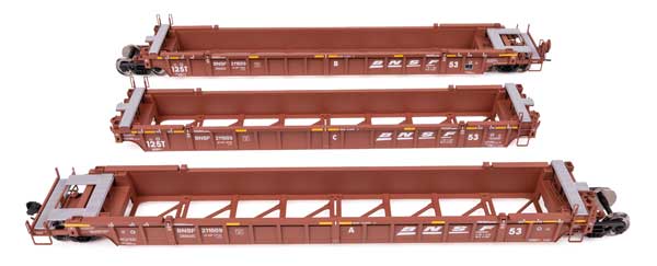 Walthers 910 - 55817 HO, 53' NSC Articulated 3 - Unit Well Car, BNSF 211509 - House of Trains