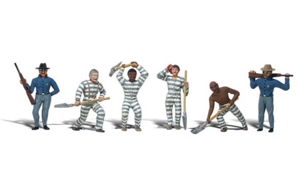 Woodland Scenics 1858 HO, Chain Gang, (6 Pieces) - House of Trains