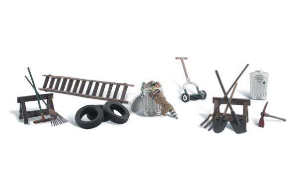 Woodland Scenics 1928 HO, Garage Treasures, 13 Pieces - House of Trains