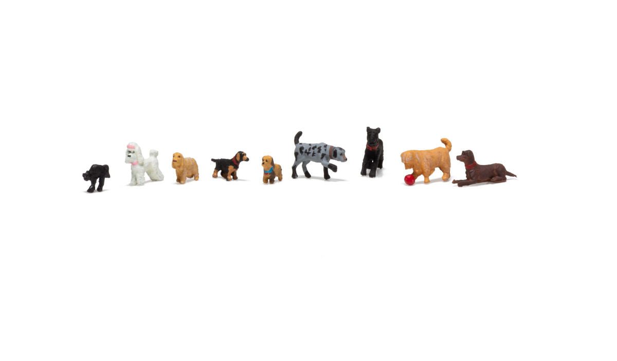 Woodland Scenics 1972 HO Cats and Dogs, 9 pieces - House of Trains