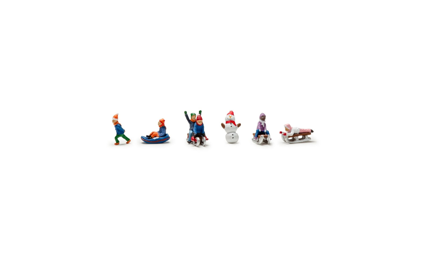 Woodland Scenics 2221 N, Children Sledding, 6 Pieces - House of Trains