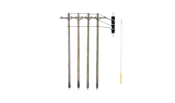 Woodland Scenics 2265 HO, Utility System, Pre-Wired Poles, Single Crossbar - House of Trains