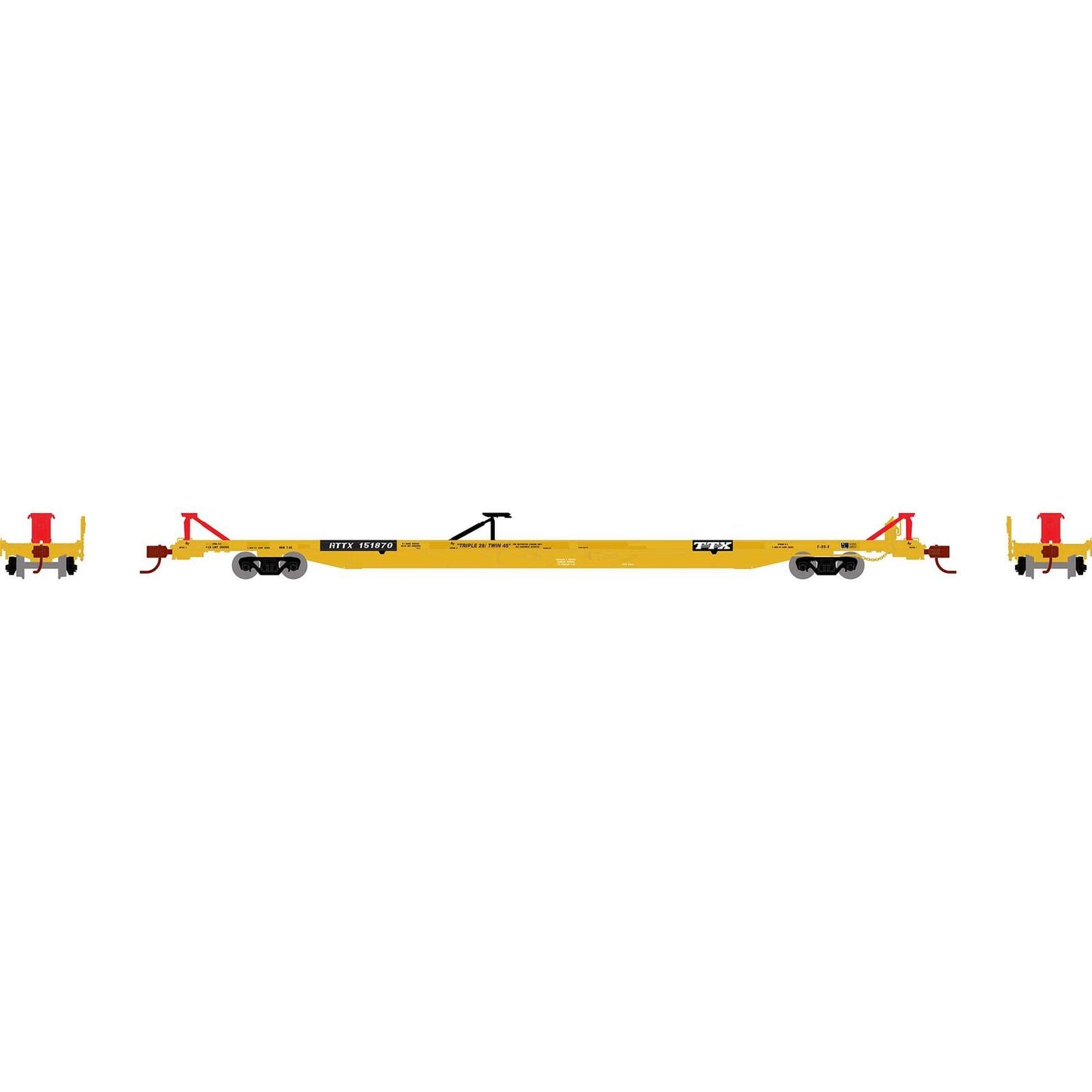 Athearn 14353 N, F89F 89', 8" TOFC Flat Car, Trailer Train, RTTX, 151870 - House of Trains