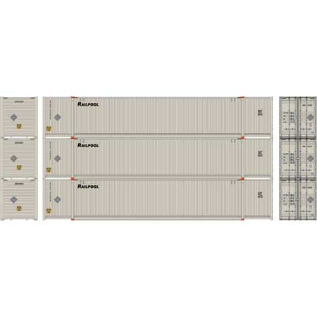 Athearn 28498 HO, 53' CIMC Container, 3 Pack, Railpool, APXU, 532020, 532027, 532030 - House of Trains
