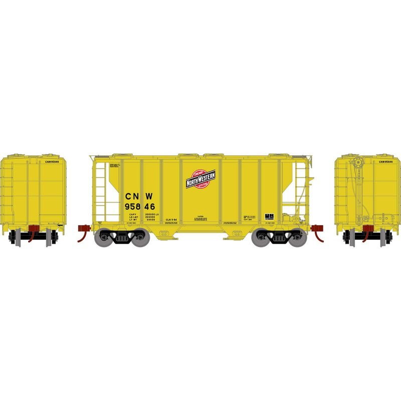 Athearn 63813 HO, PS 2600 2-Bay Covered Hopper, CNW, 95846 - House of Trains