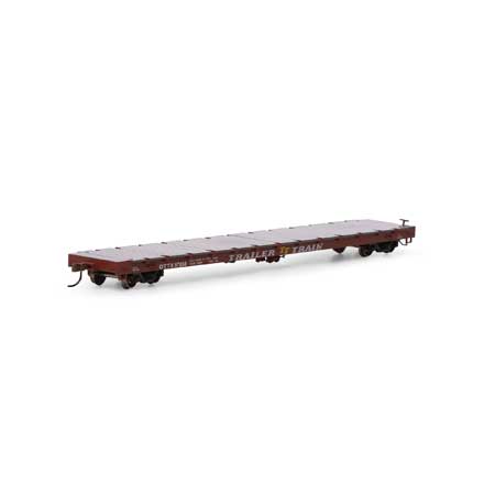 Athearn 97069 HO, 60' Flat Car, Trailer Train, Brown Logo, OTTX, 97058 - House of Trains