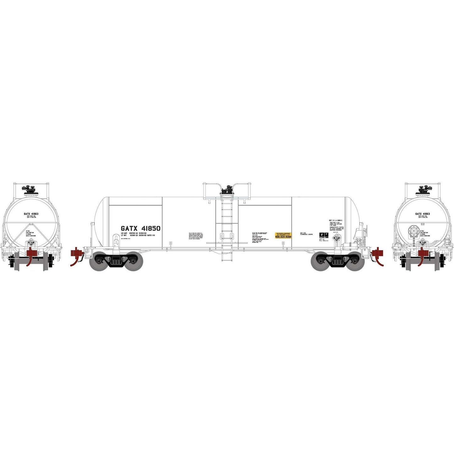 Athearn Genesis 37998 HO, GATC 20K Tank Car, Occidental GATX, White, 41850 - House of Trains