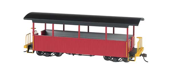 Bachmann 26004 On30, Open Excursion Car, Burgundy, Black Roof - House of Trains