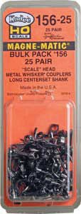 Kadee 156-25 HO Scale Whisker Coupler, 25/64" (long) Centerset Shank - House of Trains