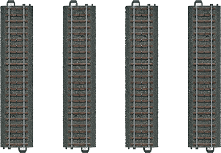 Marklin 20172 HO 6 3/4" (171.7mm) Straight Track (4 Pieces) - House of Trains