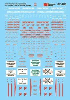 Micro Scale 87-905 HO, Union Pacific, Cabooses, CA-1 thru CA-9, 1941-1977 - House of Trains