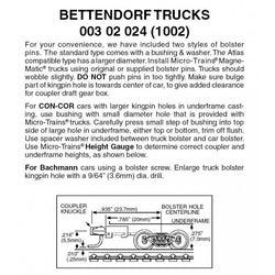 Micro Trains 003 02 024 (1002) N Bettendorf Trucks, Long Extension Couplers, Assembled, Black - House of Trains