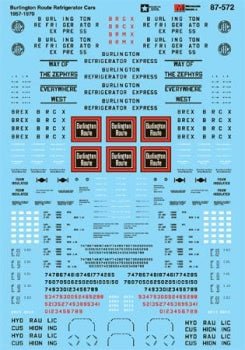 Microscale 87-572 HO, Chicago Burlington Quincy Mechanical Refrigerator Cars, 1957-1970 - House of Trains