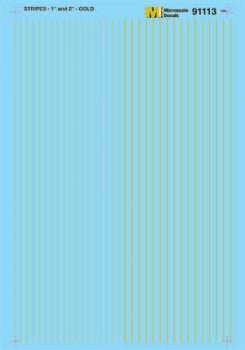 Microscale 91113 HO, Striping, 1" and 2" Widths, Gold - House of Trains