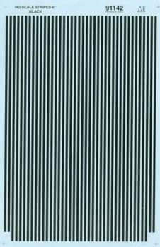 Microscale 91142 HO, Striping, 6" Width, Black - House of Trains