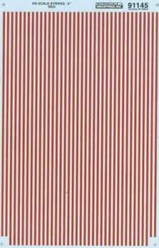 Microscale 91145 HO, Striping, 6" Width, Red - House of Trains