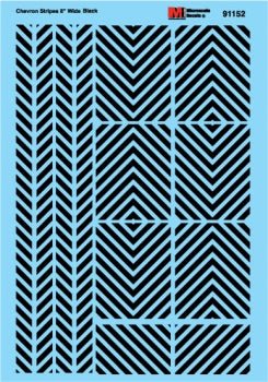 Microscale 91152 HO, Striping, 8" Wide, 45° Angle, Black - House of Trains