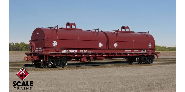 Scale Trains 38400 HO, Thrall 48' 2-Hood Coil Steel Car, ATSF 92095 - House of Trains