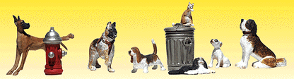 Woodland Scenics A2140 N, Dogs and Cats, 12 Pieces