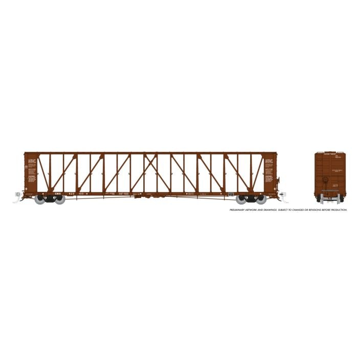 Rapido 174010-2 HO NSC Centerbeam Flatcar, Canadian National, Brown Scheme, Z-Brace Truss, 1987+, CNIS 623150