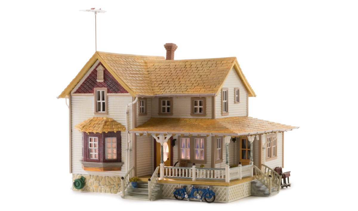 Woodland Scenics 5046 HO Scale, Corner Porch House Built-and-Ready