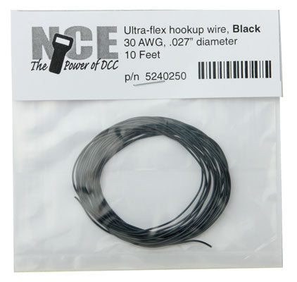 NCE 5240250 30 AWG Ultra Flex Wire, 10 Feet, Black