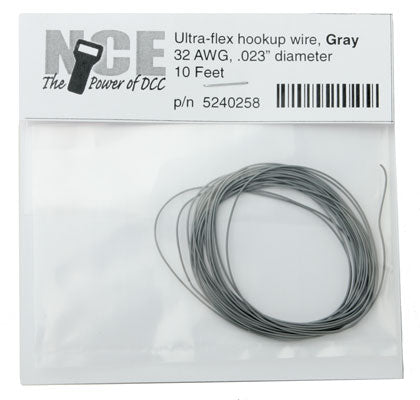NCE 5240258 32 AWG Ultra Flex Wire, 10 Feet, Gray