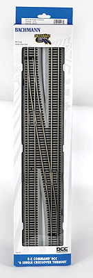 Bachmann 44137 HO Decoder-Equipped E-Z Track Turnout - Single-Crossover #6 Left Hand