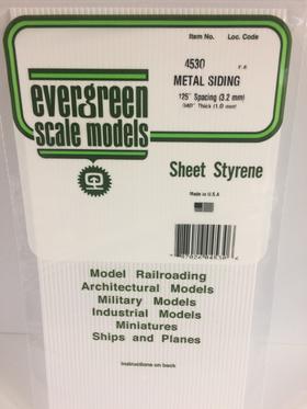 Evergreen 4530 Metal Siding, .125" Spacing x .040 Thick (2 Pieces)